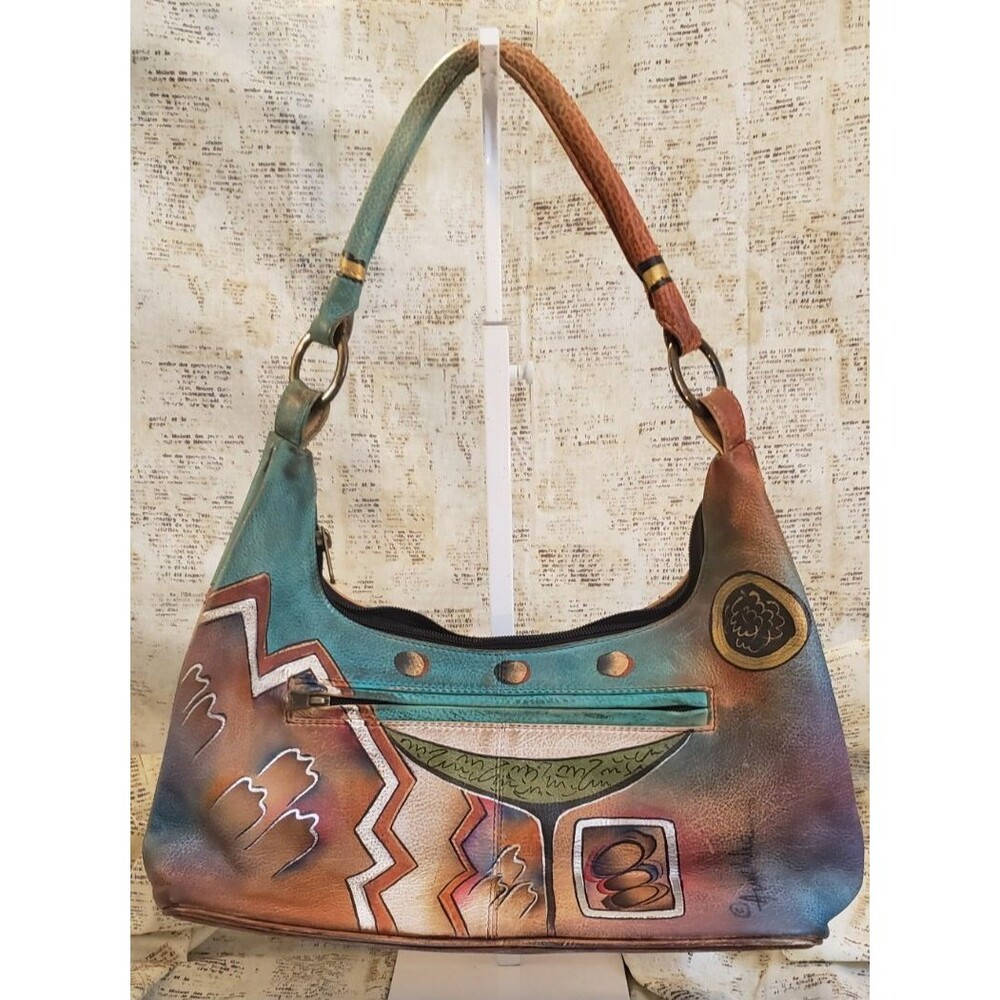 Quirky, Earthy, Bohemian - Preowned Anuschka Medium Leather Hand Painted Bag
